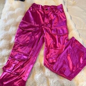 Shiny Pink Cargo Pants
